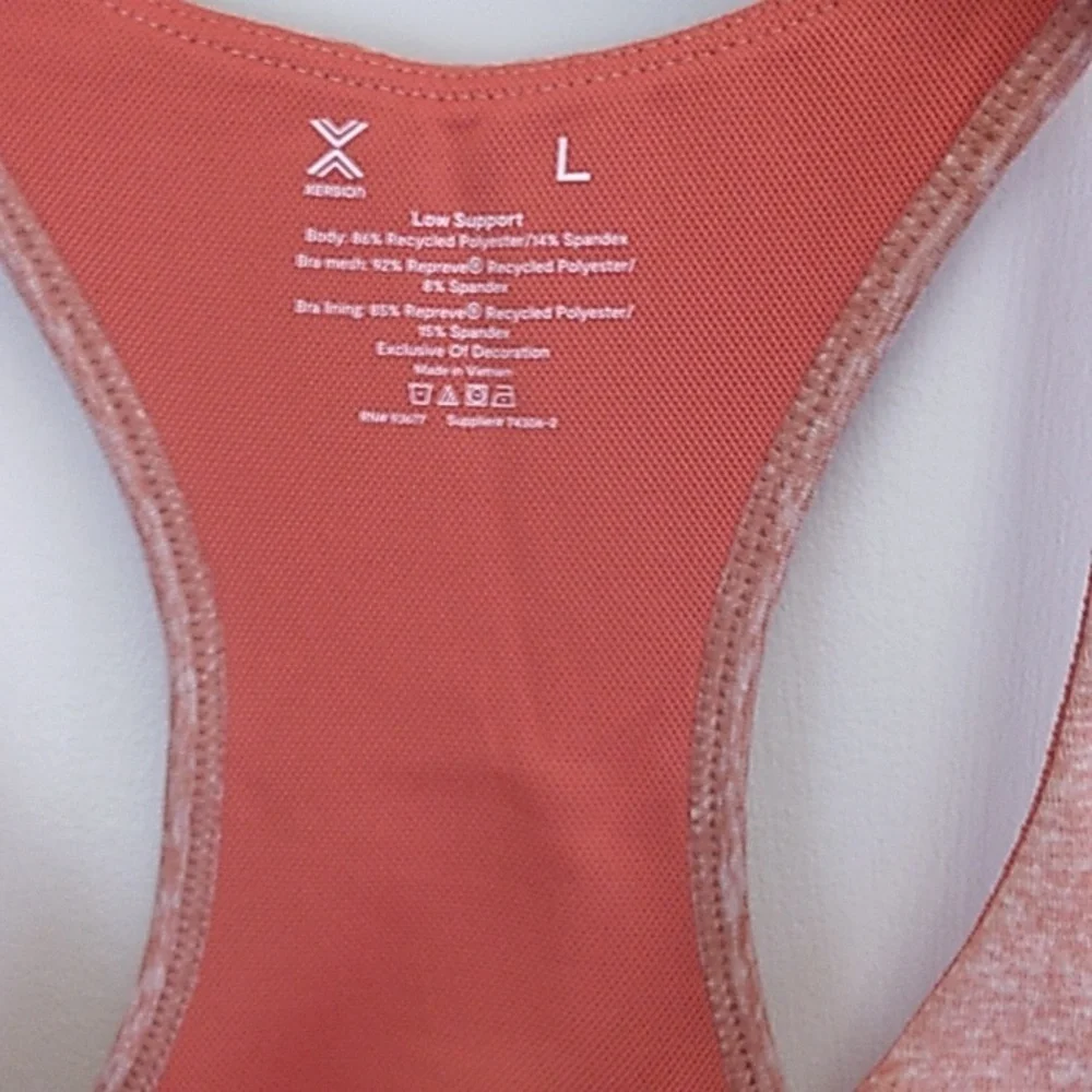Xersion Large Racer Back Low Compression Sports Bra Ginger Spice New‎ With Tags